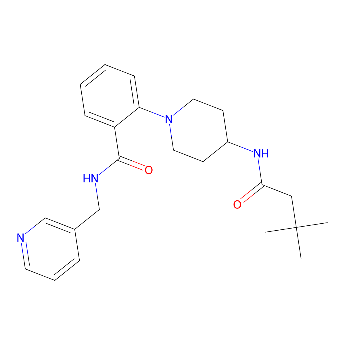 2-[4-(3,3-Dimethylbutanamido)piperidin-1-YL]-N-[(pyridin-3-YL)methyl]benzamide molecular structure, CAS 1017060-39-7