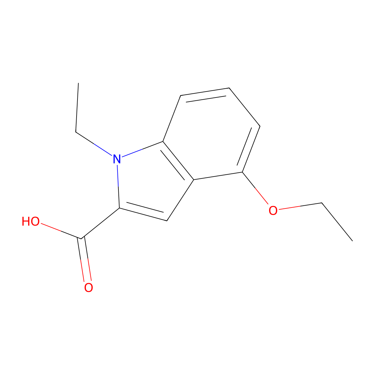 4-Ethoxy-1-ethyl-1H-indole-2-carboxylic acid molecular structure, CAS 1017062-78-0