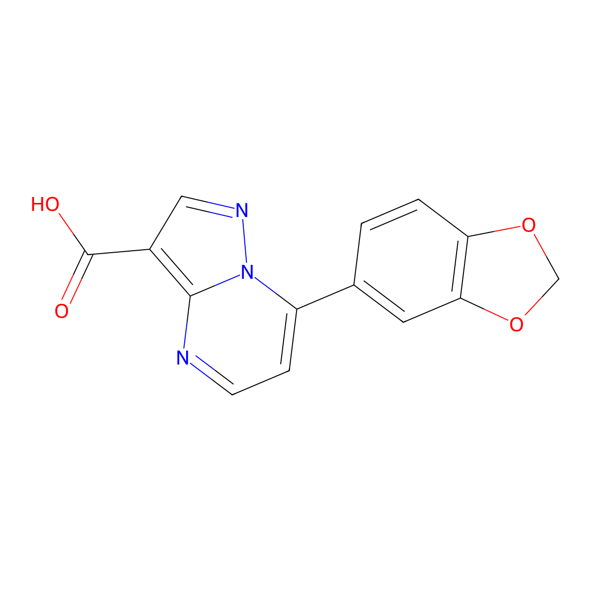 7-(1,3-Benzodioxol-5-yl)pyrazolo[1,5-a]pyrimidine-3-carboxylic acid molecular structure, CAS 1017068-75-5