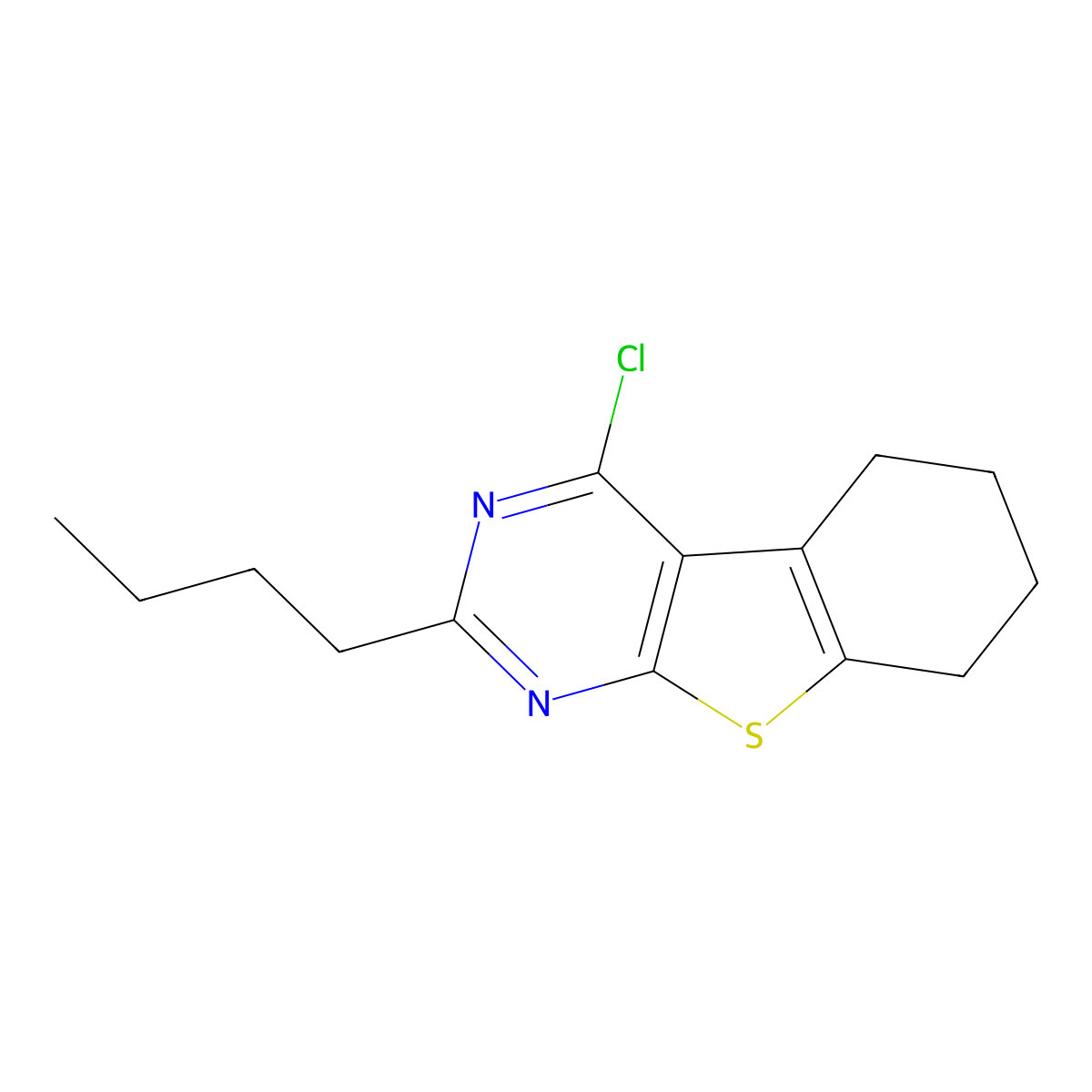 2-Butyl-4-chloro-5,6,7,8-tetrahydrobenzo[4,5]thieno[2,3-d]pyrimidine molecular structure, CAS 1017082-24-4