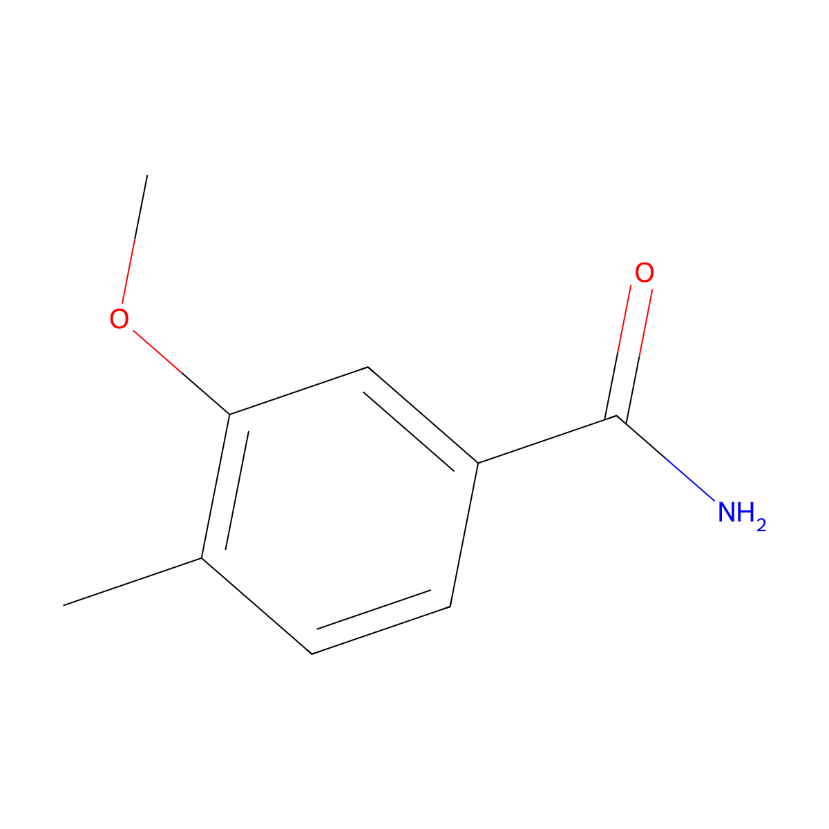 3-Methoxy-4-methylbenzamide molecular structure, CAS 1017082-75-5