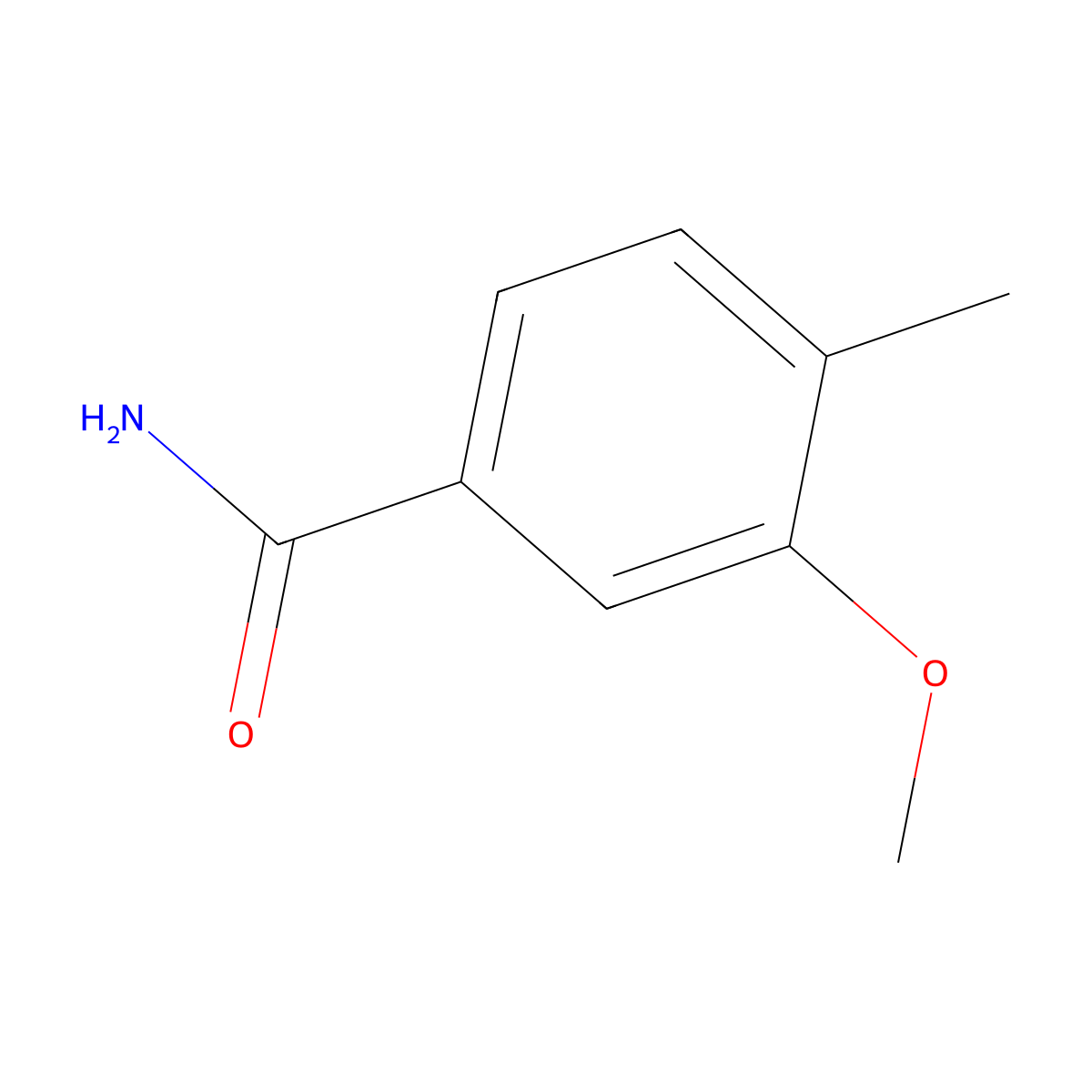 3-Methoxy-4-methylbenzamide molecular structure, CAS 1017082-75-5