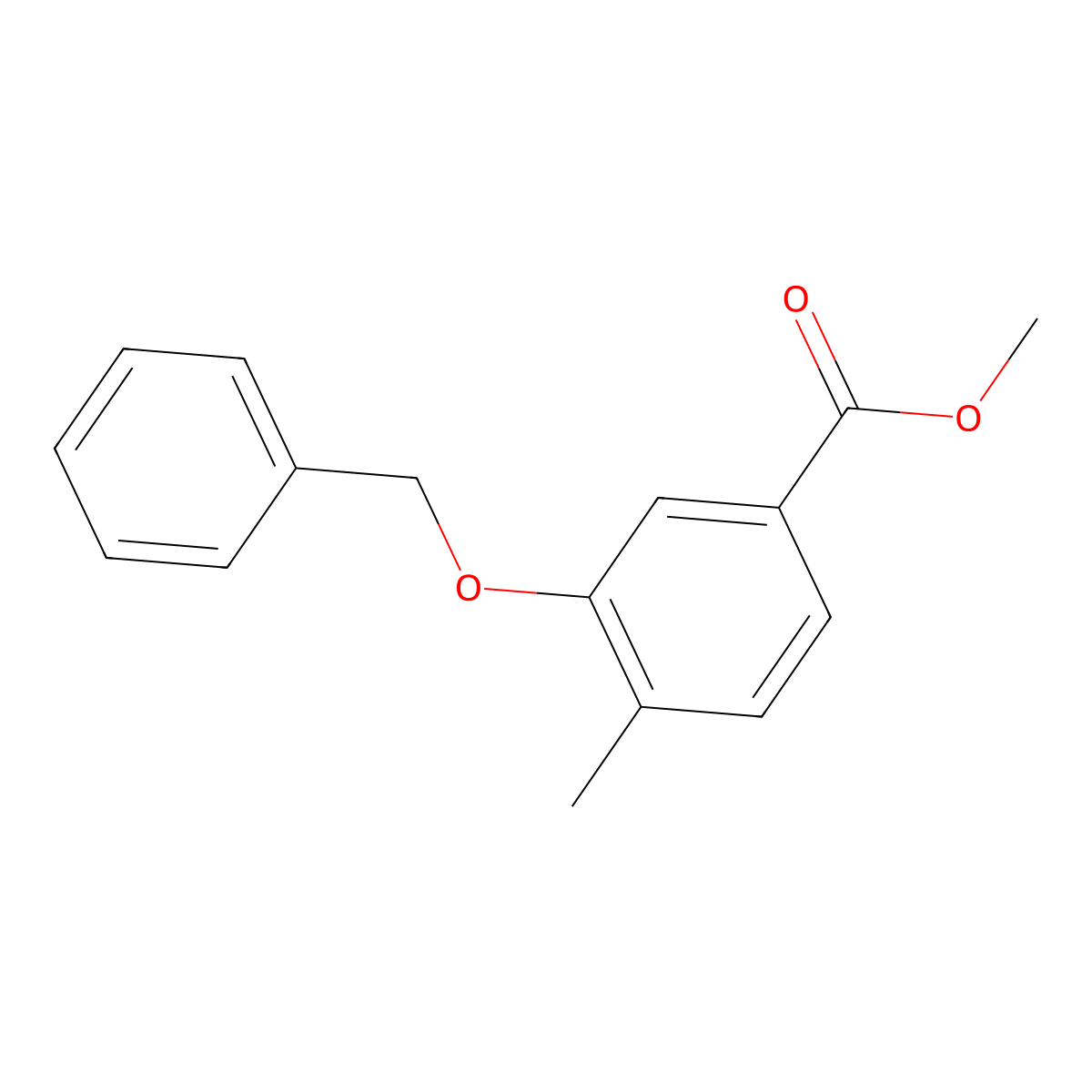 4-Methyl-3-benzyloxybenzoic acid methyl ester molecular structure, CAS 1017082-78-8