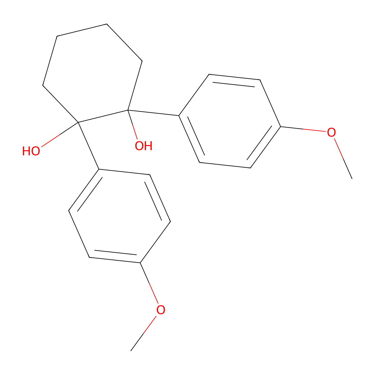 1,2-Bis(4-methoxyphenyl)cyclohexane-1,2-diol molecular structure, CAS 1017083-28-1