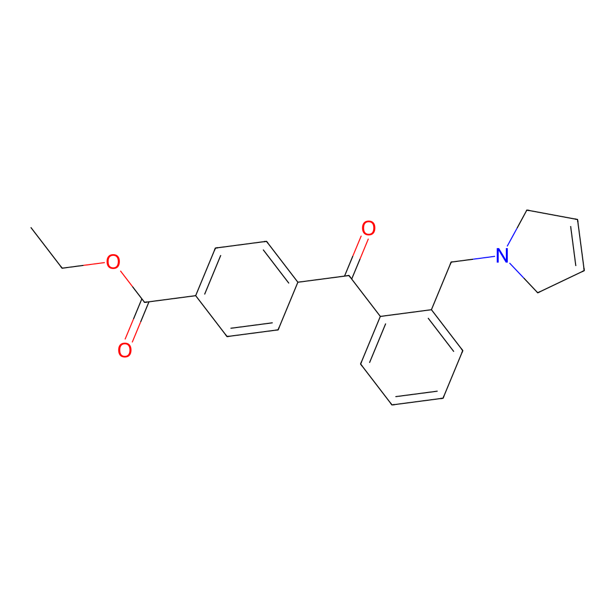 4'-Carboethoxy-2-(3-pyrrolinomethyl) benzophenone molecular structure, CAS 1017083-43-0