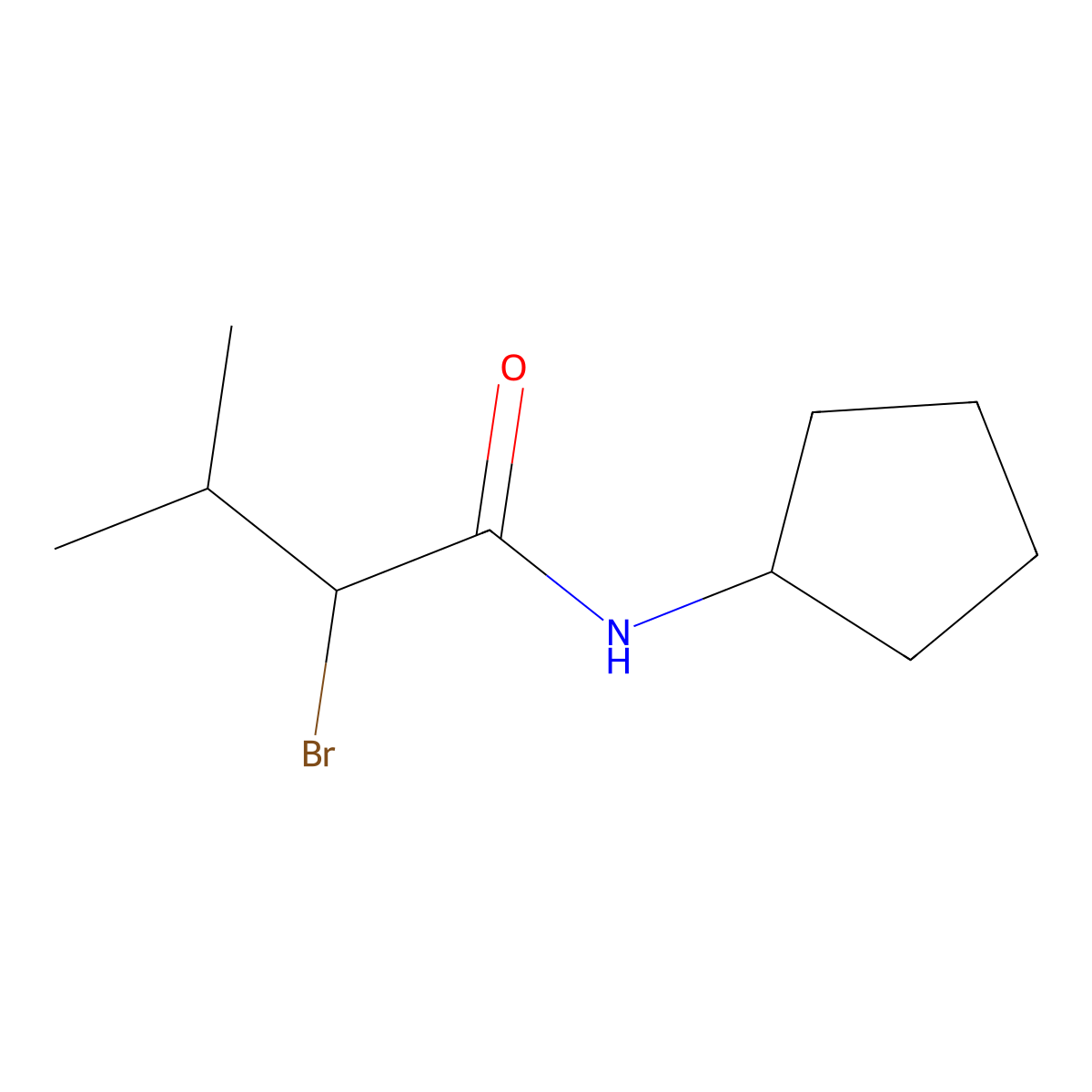 2-bromo-N-cyclopentyl-3-methylbutanamide molecular structure, CAS 1017090-31-1