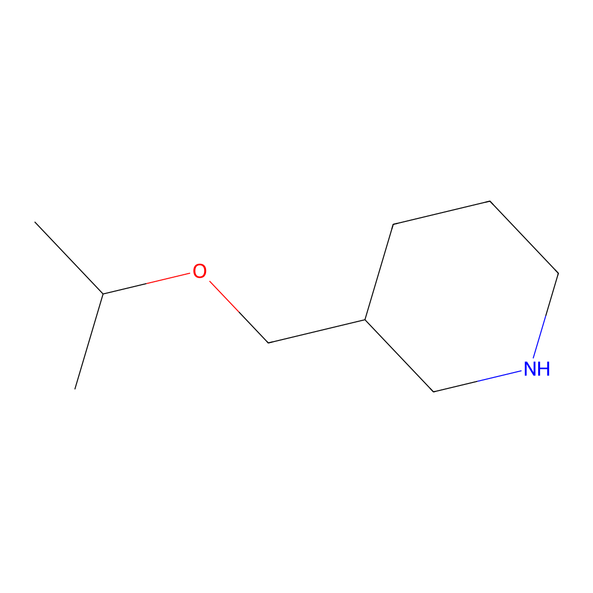 3-[(Propan-2-yloxy)methyl]piperidine molecular structure, CAS 1017090-52-6