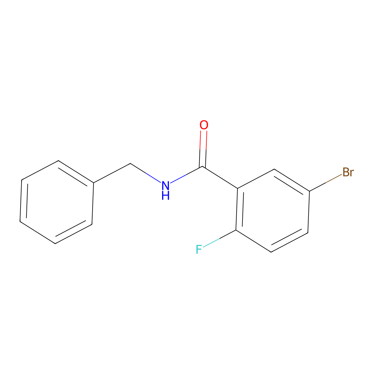 N-benzyl-5-bromo-2-fluorobenzamide molecular structure, CAS 1017090-56-0