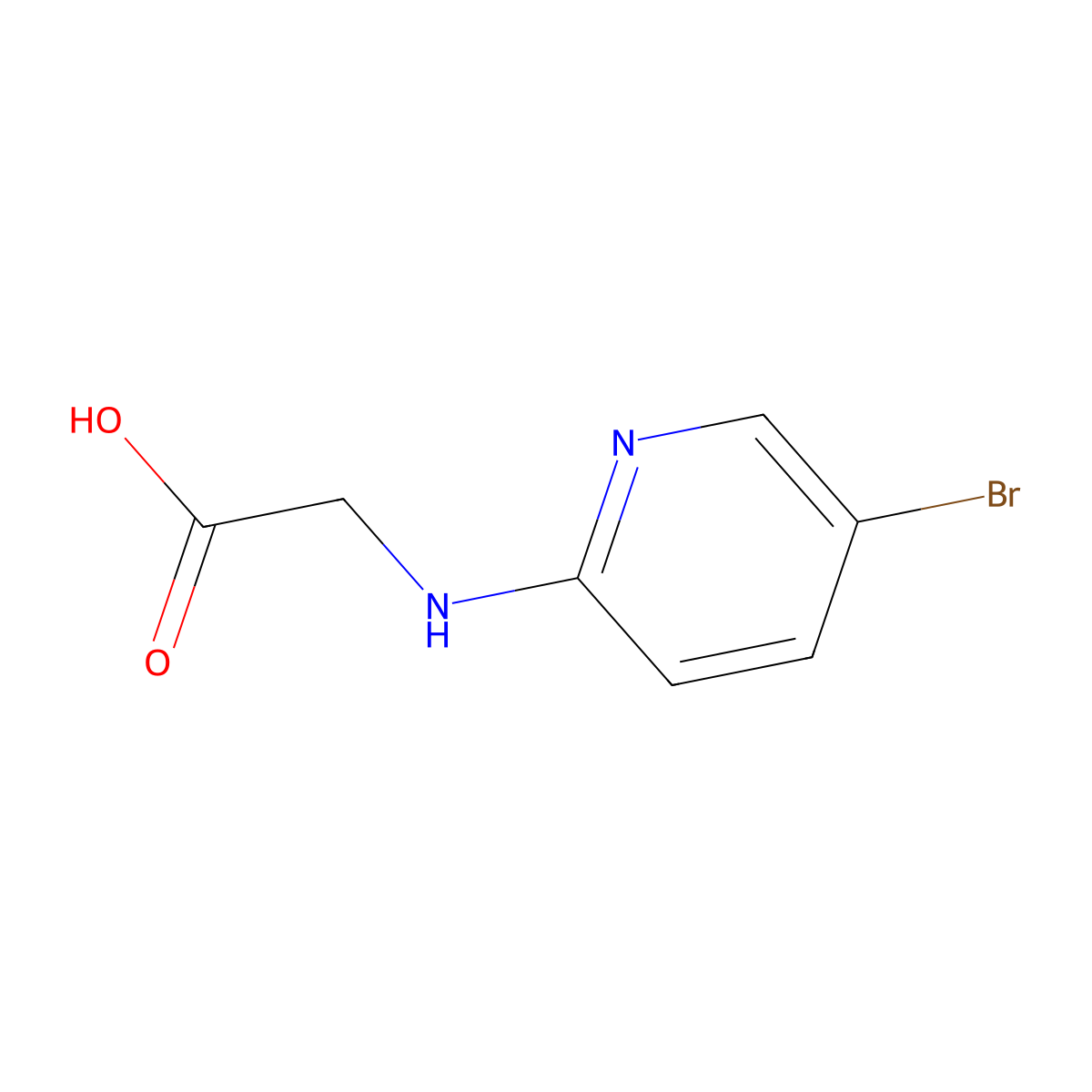 2-[(5-Bromopyridin-2-yl)amino]acetic acid molecular structure, CAS 1017091-36-9