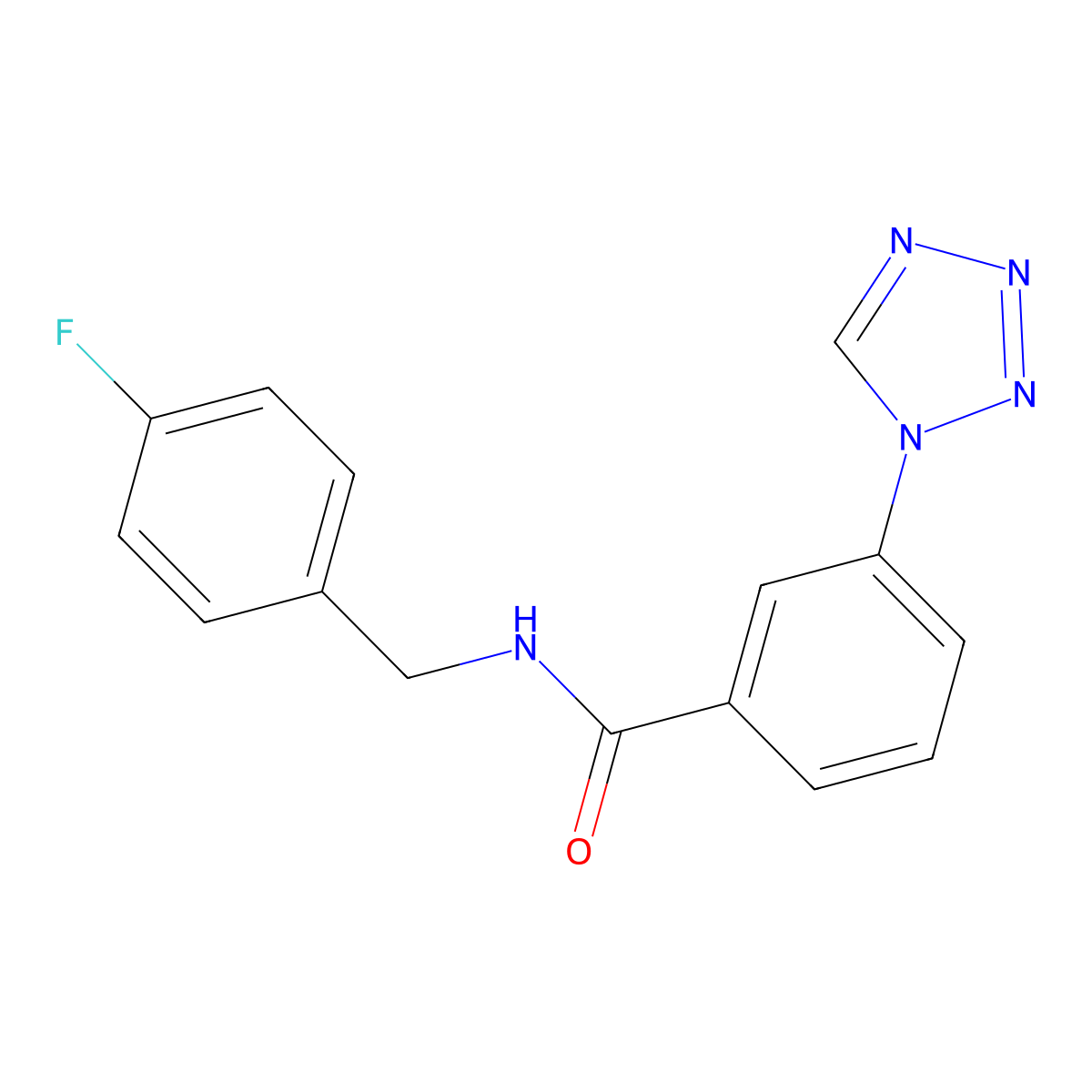 N-(4-fluorobenzyl)-3-(1H-tetrazol-1-yl)benzamide molecular structure, CAS 1017097-52-7