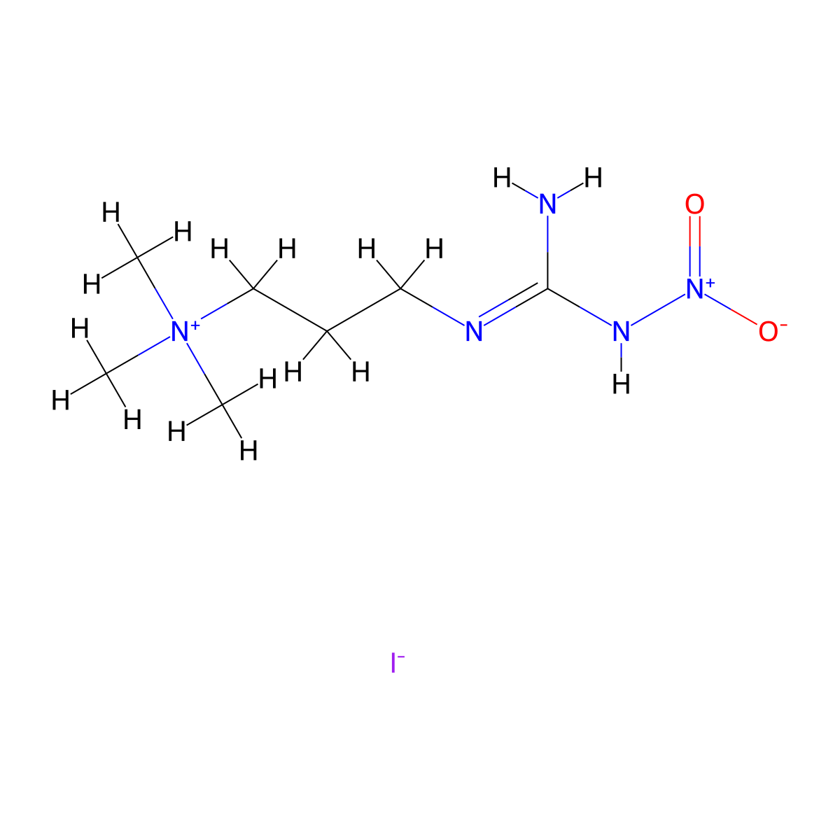Ammonium, (3-(3-nitroguanidino)propyl)trimethyl-, iodide molecular structure, CAS 101710-60-5