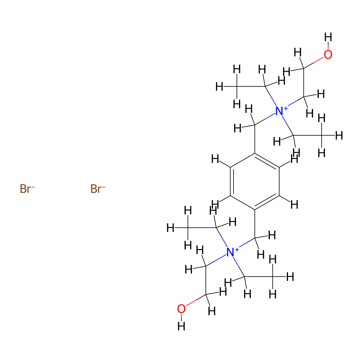 Ammonium, (p-phenylenedimethylene)bis(diethyl(2-hydroxyethyl)-, dibromide molecular structure, CAS 101710-61-6