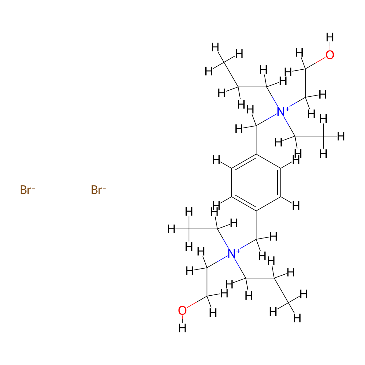 Ammonium, (p-phenylenedimethylene)bis(ethyl(2-hydroxyethyl)propyl-, dibromide molecular structure, CAS 101710-64-9