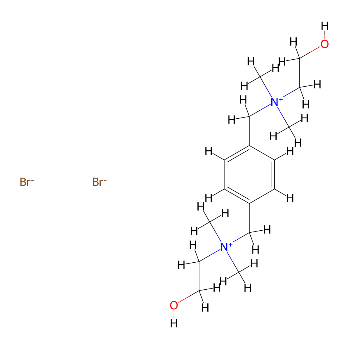 Ammonium, (p-phenylenedimethylene)bis((2-hydroxyethyl)dimethyl-, dibromide molecular structure, CAS 101710-65-0