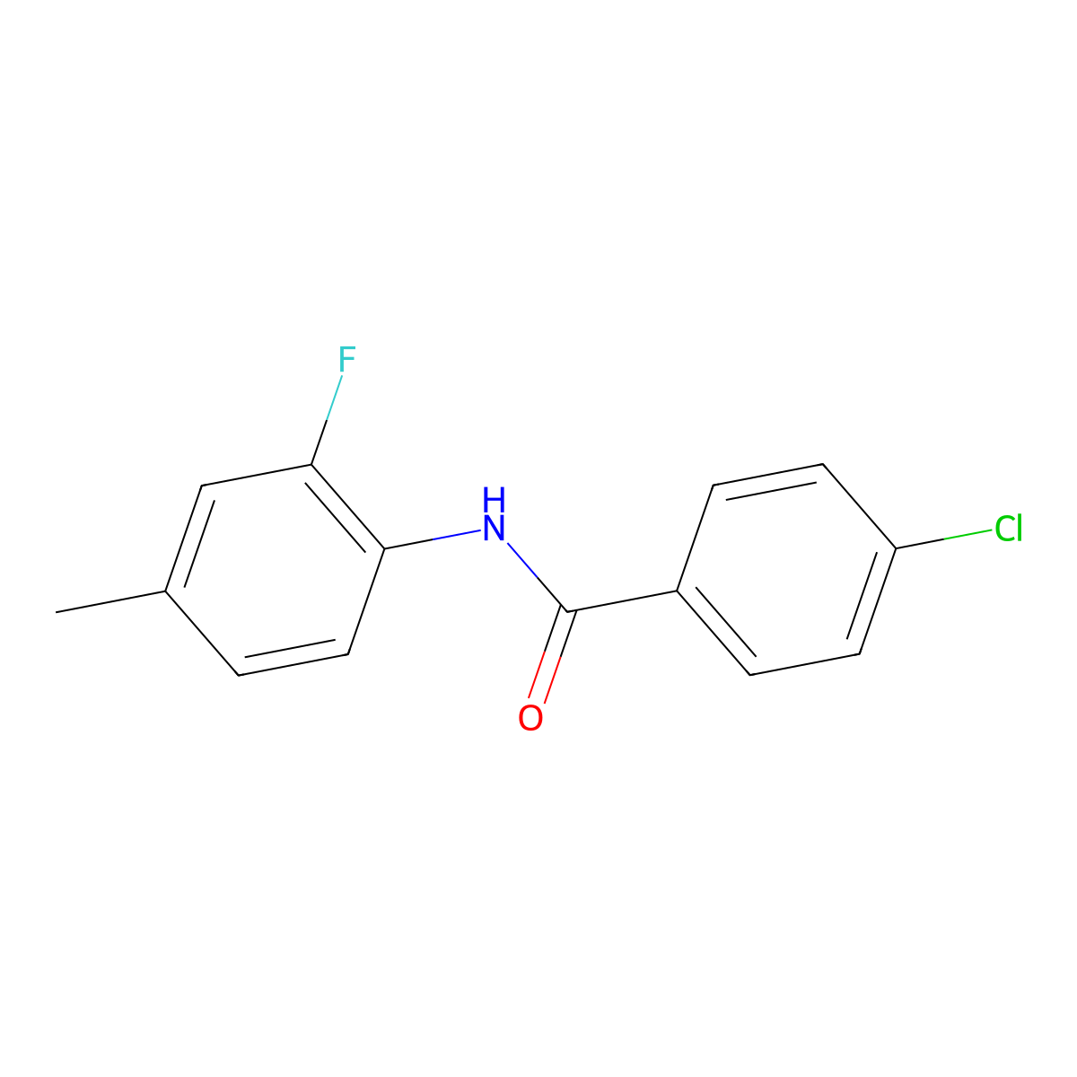 4-chloro-N-(2-fluoro-4-methylphenyl)benzamide molecular structure, CAS 1017108-34-7