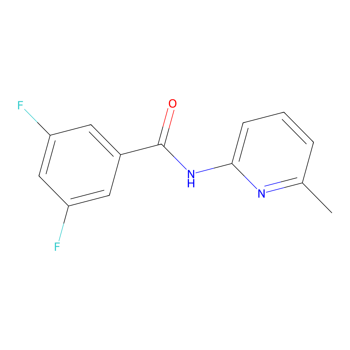 3,5-difluoro-N-(6-methylpyridin-2-yl)benzamide molecular structure, CAS 1017111-58-8