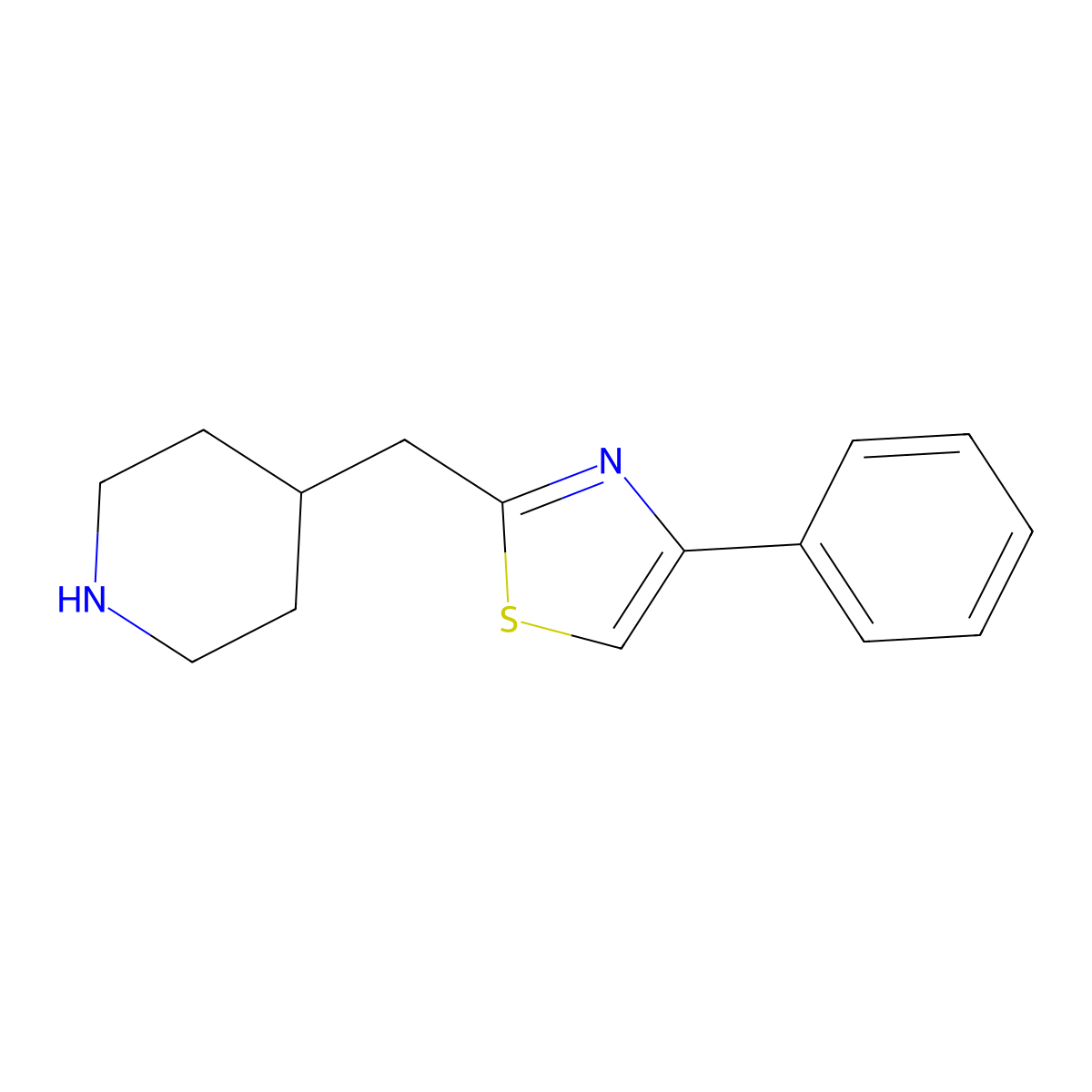 4-[(4-Phenyl-1,3-thiazol-2-yl)methyl]piperidine molecular structure, CAS 1017112-74-1