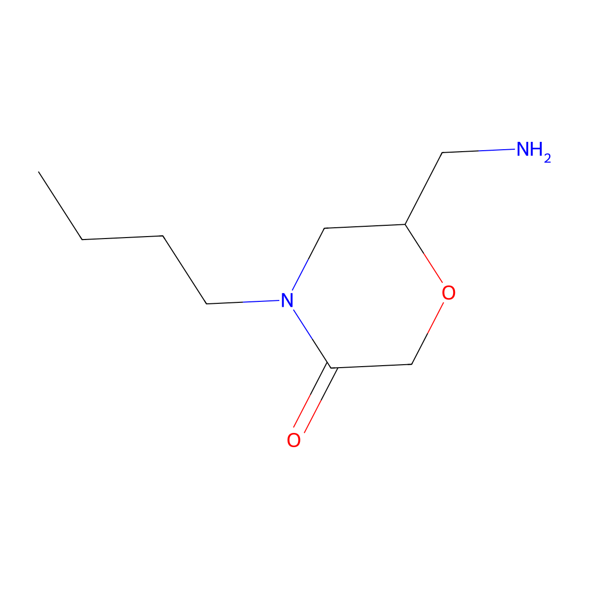 6-(Aminomethyl)-4-butylmorpholin-3-one molecular structure, CAS 1017113-10-8