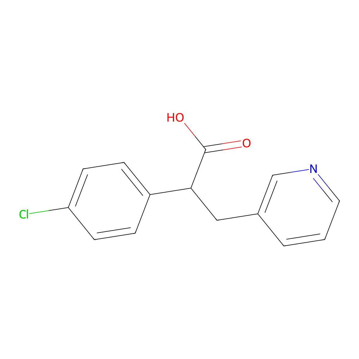 2-(4-Chlorophenyl)-3-(pyridin-3-yl)propanoicacid molecular structure, CAS 1017113-92-6