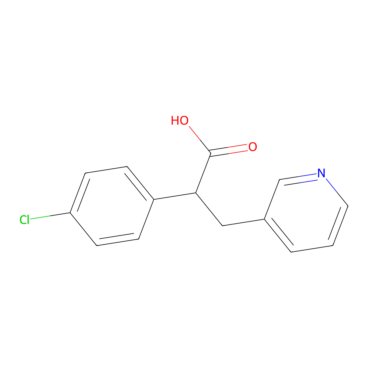 2-(4-Chlorophenyl)-3-(pyridin-3-yl)propanoicacid molecular structure, CAS 1017113-92-6