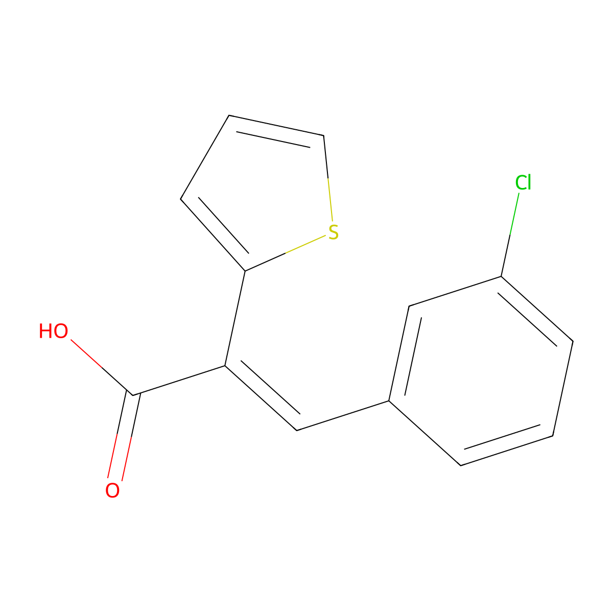 3-(3-Chlorophenyl)-2-thiophen-2-ylprop-2-enoic acid molecular structure, CAS 1017114-62-3