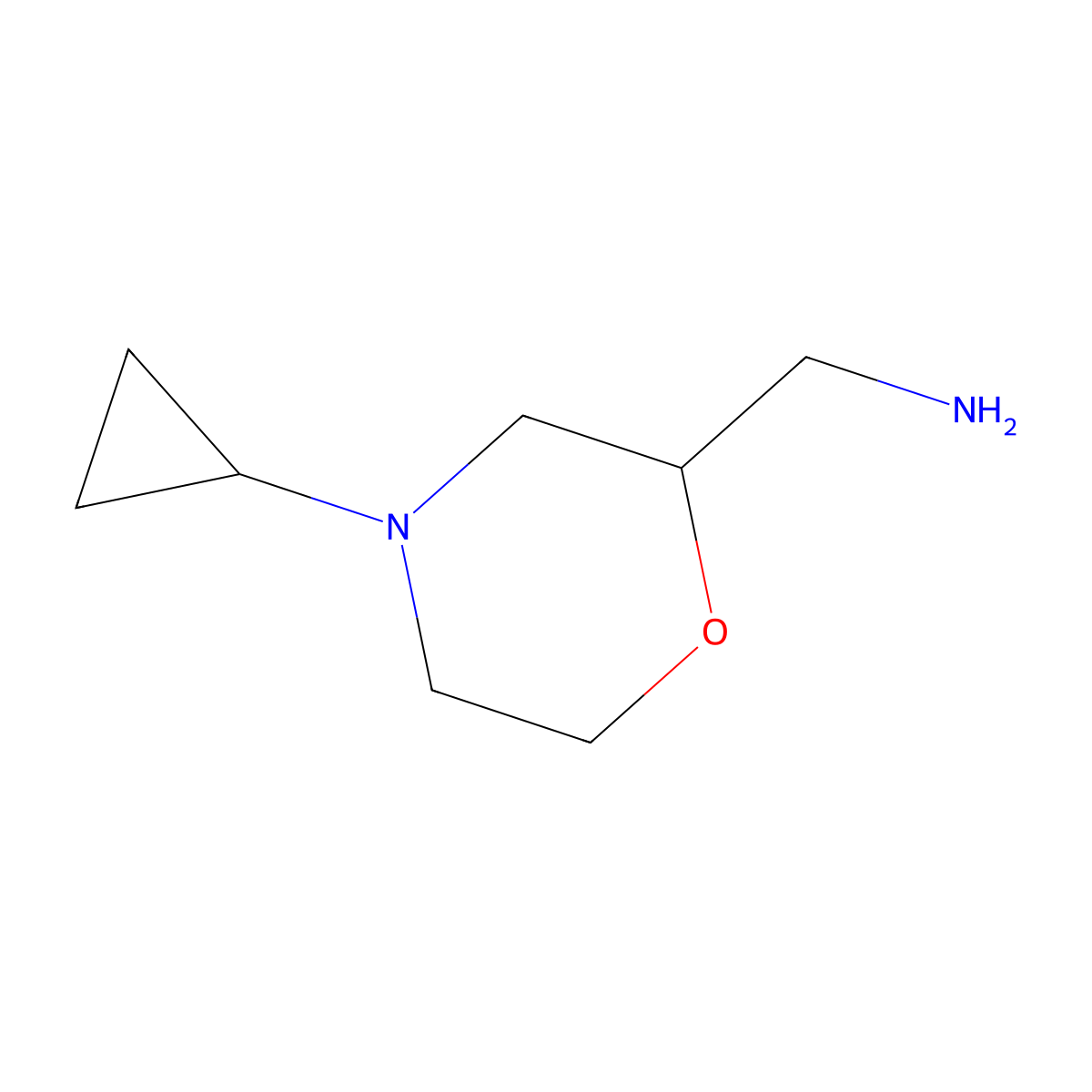 (4-Cyclopropylmorpholin-2-yl)methanamine molecular structure, CAS 1017114-81-6