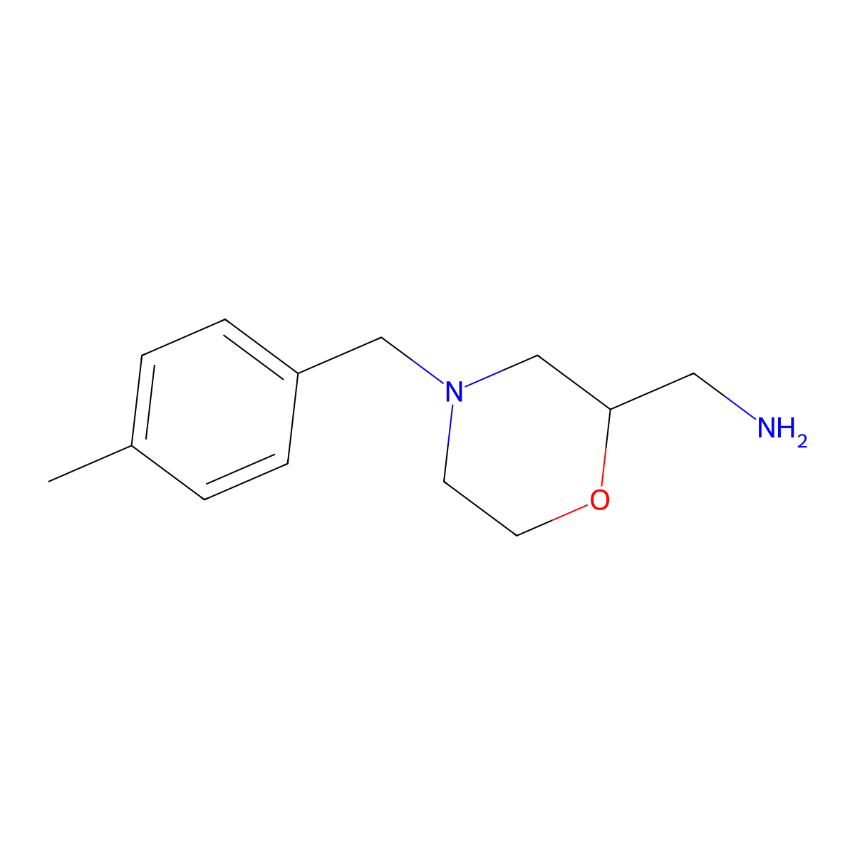 {4-[(4-Methylphenyl)methyl]morpholin-2-yl}methanamine molecular structure, CAS 1017114-89-4