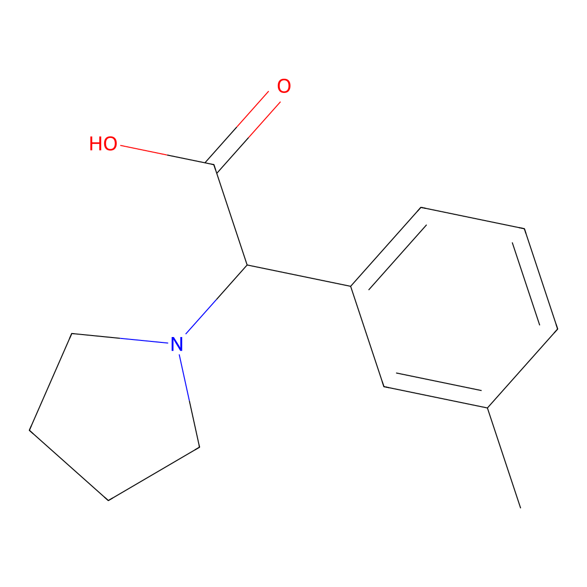 Pyrrolidin-1-yl-m-tolyl-acetic acid molecular structure, CAS 1017117-26-8