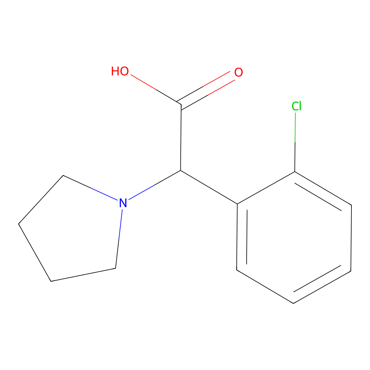 2-(2-Chlorophenyl)-2-(pyrrolidin-1-yl)acetic acid molecular structure, CAS 1017117-29-1