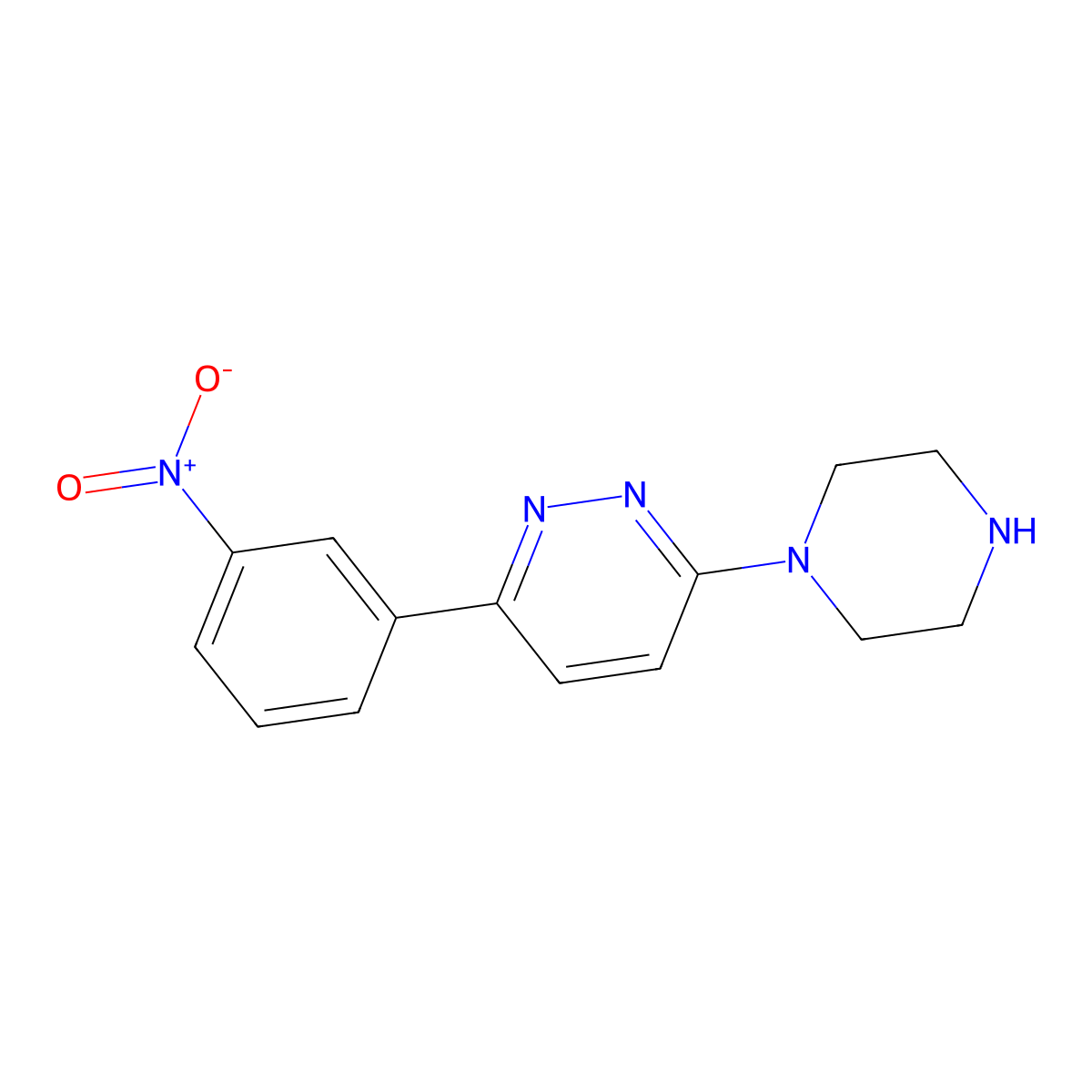 3-(3-Nitrophenyl)-6-(piperazin-1-yl)pyridazine molecular structure, CAS 1017117-48-4