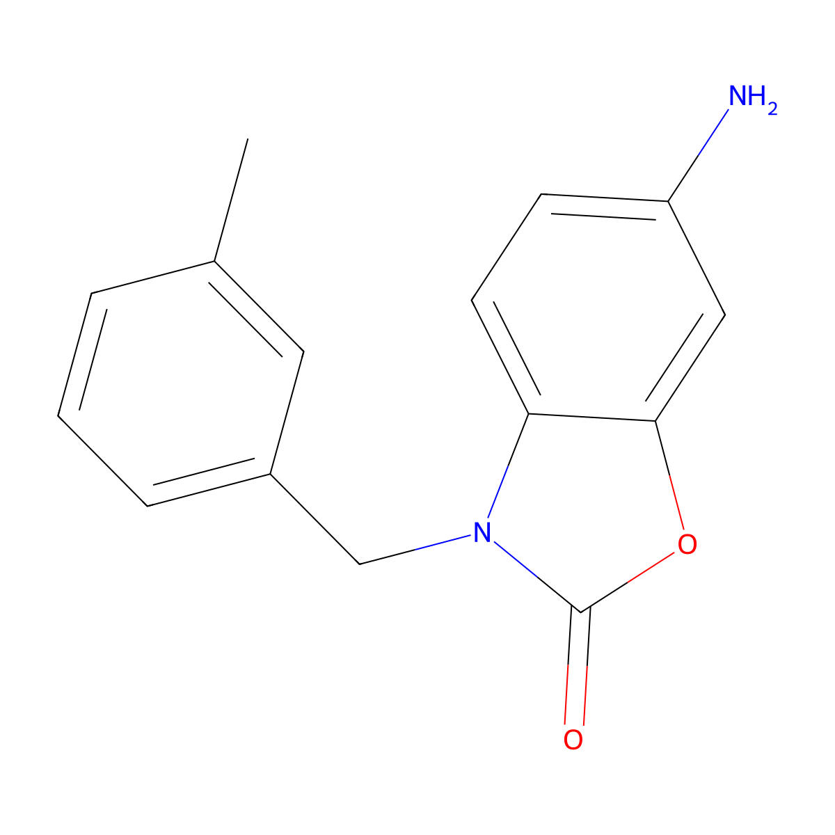 6-Amino-3-[(3-methylphenyl)methyl]-2,3-dihydro-1,3-benzoxazol-2-one molecular structure, CAS 1017120-20-5