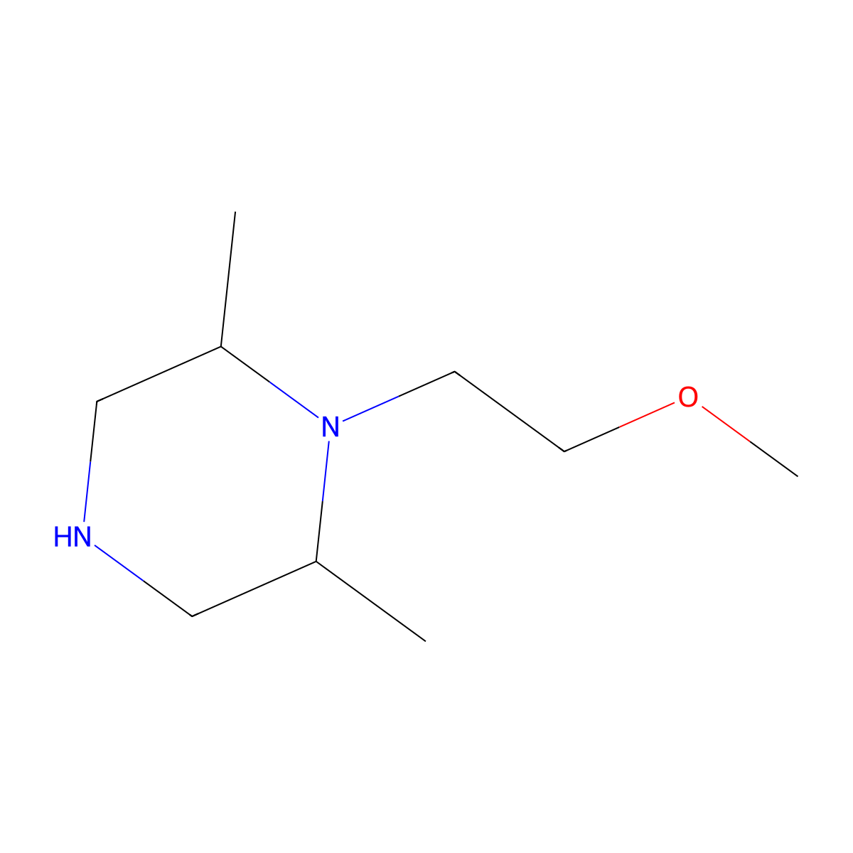 1-(2-Methoxyethyl)-2,6-dimethylpiperazine molecular structure, CAS 1017120-41-0
