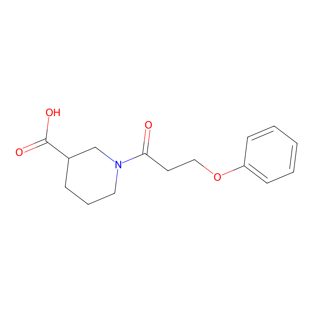 1-(3-Phenoxypropanoyl)piperidine-3-carboxylic acid molecular structure, CAS 1017121-73-1
