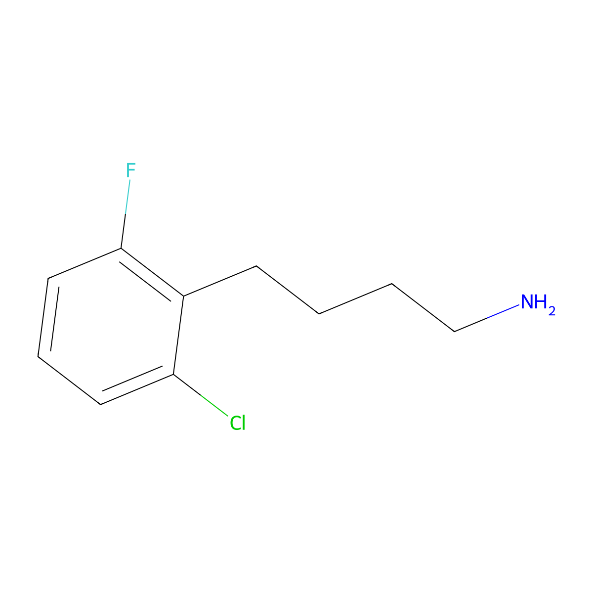 4-(2-Chloro-6-fluorophenyl)butan-1-amine molecular structure, CAS 1017125-30-2