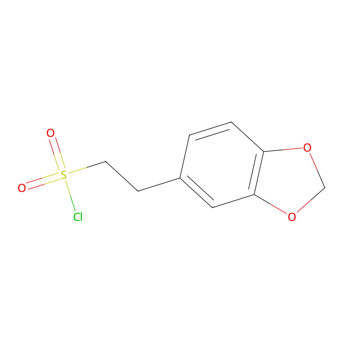 2-(1,3-Dioxaindan-5-yl)ethane-1-sulfonyl chloride molecular structure, CAS 1017125-38-0
