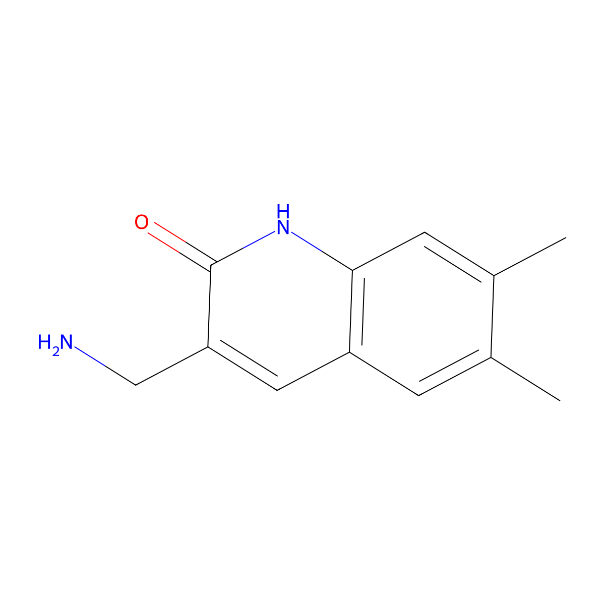 3-(aminomethyl)-6,7-dimethylquinolin-2(1H)-one molecular structure, CAS 1017126-08-7