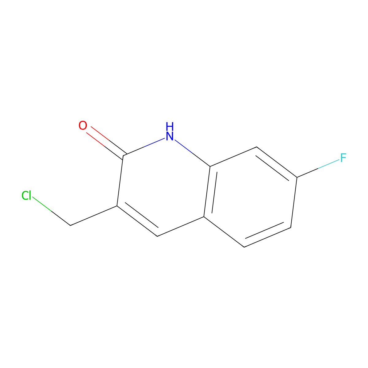 3-(Chloromethyl)-7-fluoro-1,2-dihydroquinolin-2-one molecular structure, CAS 1017127-42-2