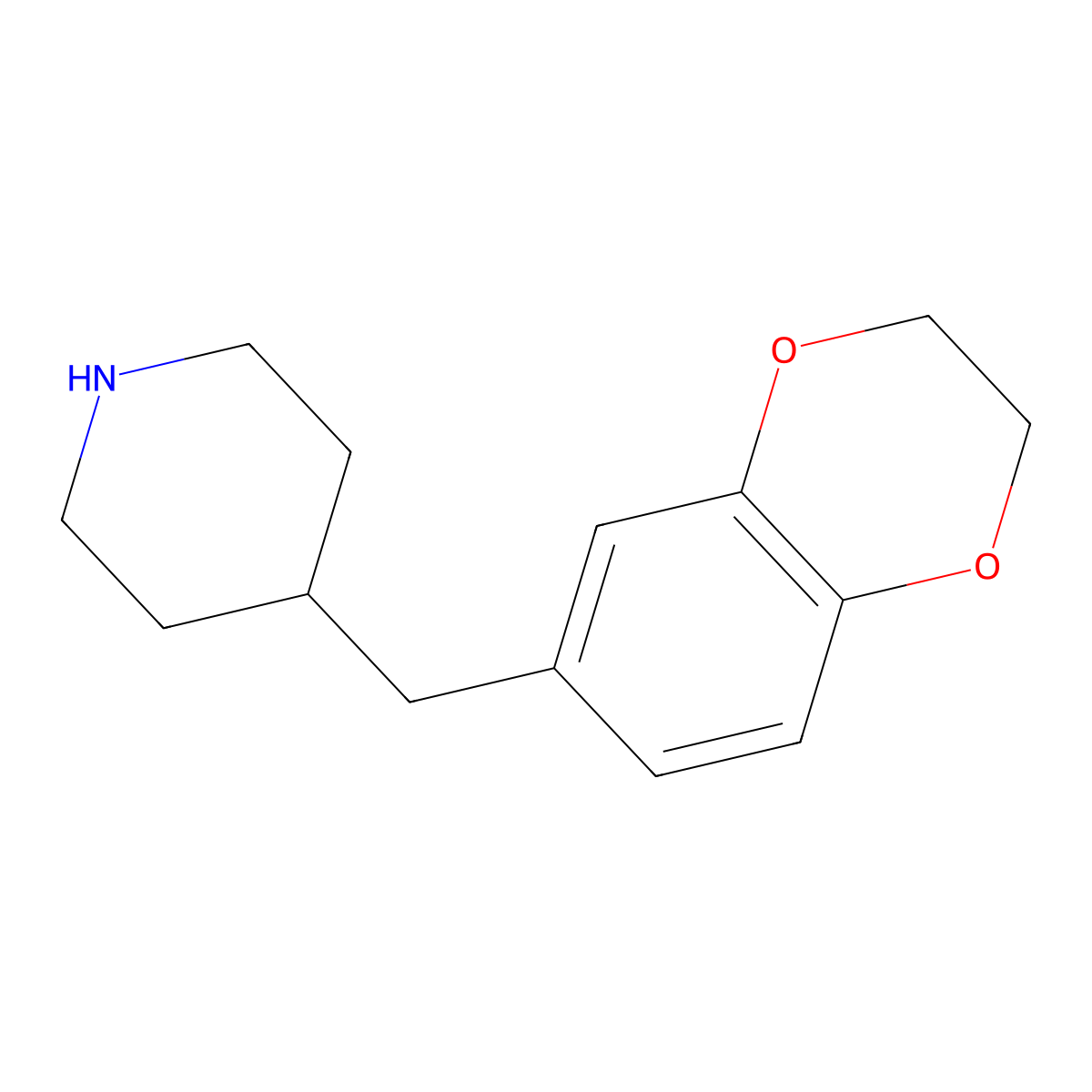 4-[(2,3-Dihydro-1,4-benzodioxin-6-yl)methyl]piperidine molecular structure, CAS 1017128-99-2