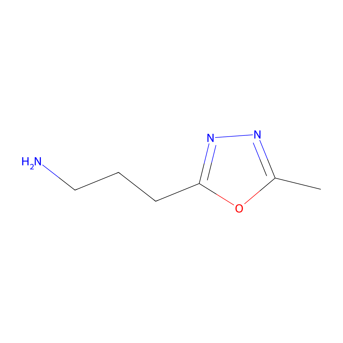 3-(5-Methyl-1,3,4-oxadiazol-2-yl)propan-1-amine molecular structure, CAS 1017131-98-4