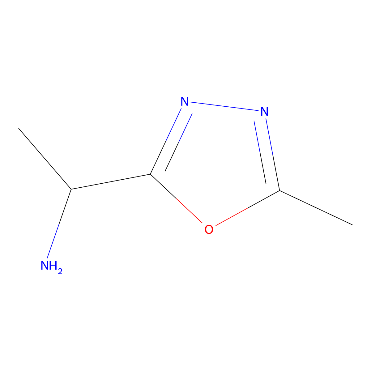 1-(5-Methyl-1,3,4-oxadiazol-2-yl)ethanamine molecular structure, CAS 1017132-61-4