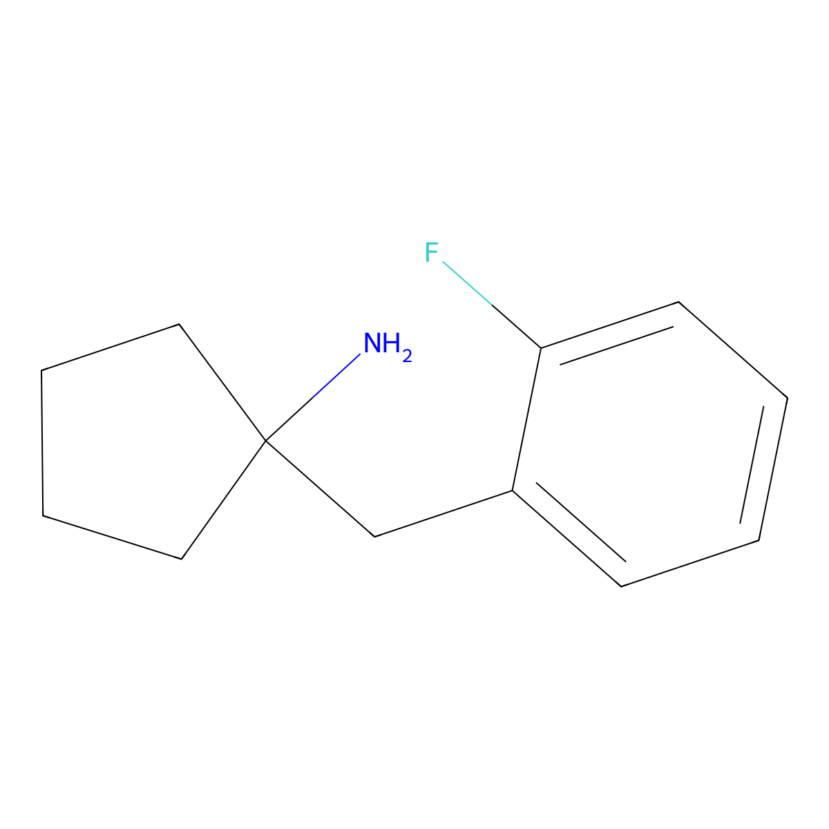 1-[(2-Fluorophenyl)methyl]cyclopentan-1-amine molecular structure, CAS 1017133-88-8