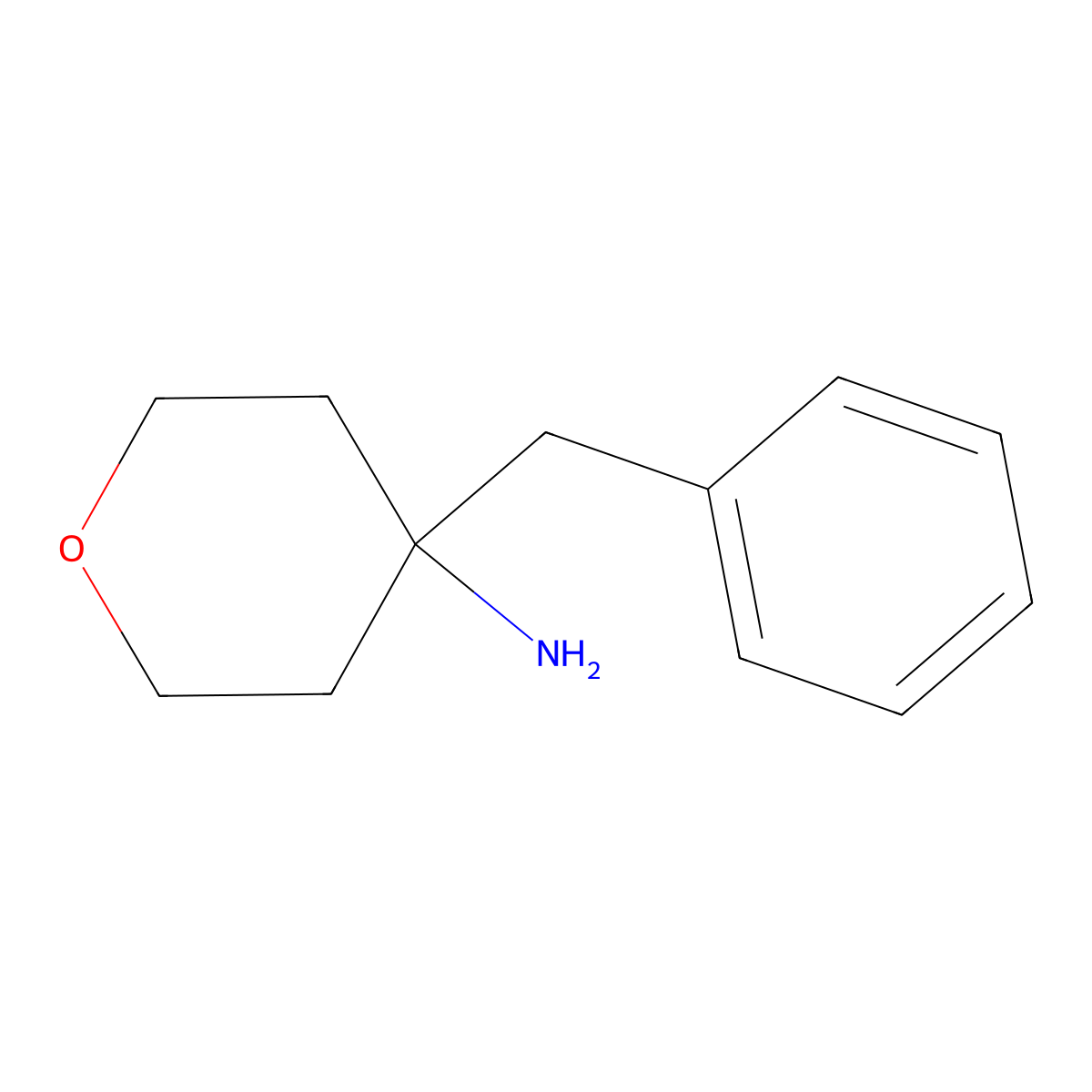 4-Benzyloxan-4-amine molecular structure, CAS 1017134-27-8