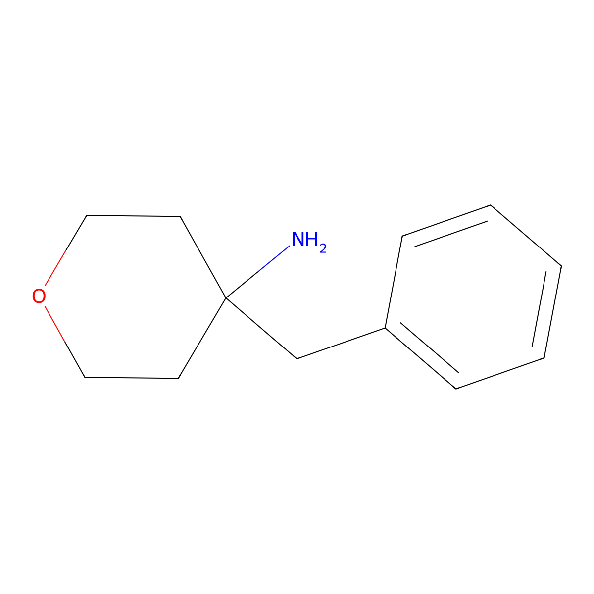 4-Benzyloxan-4-amine molecular structure, CAS 1017134-27-8