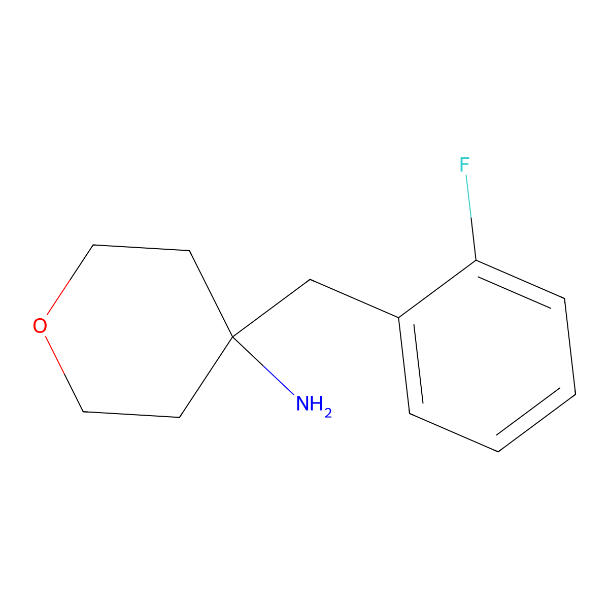 4-[(2-Fluorophenyl)methyl]oxan-4-amine molecular structure, CAS 1017134-31-4