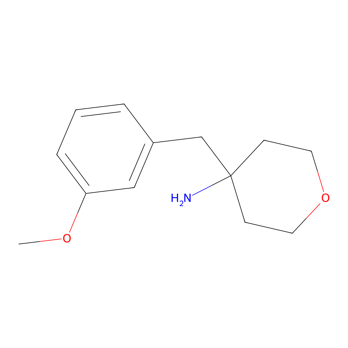 4-[(3-Methoxyphenyl)methyl]oxan-4-amine molecular structure, CAS 1017134-34-7