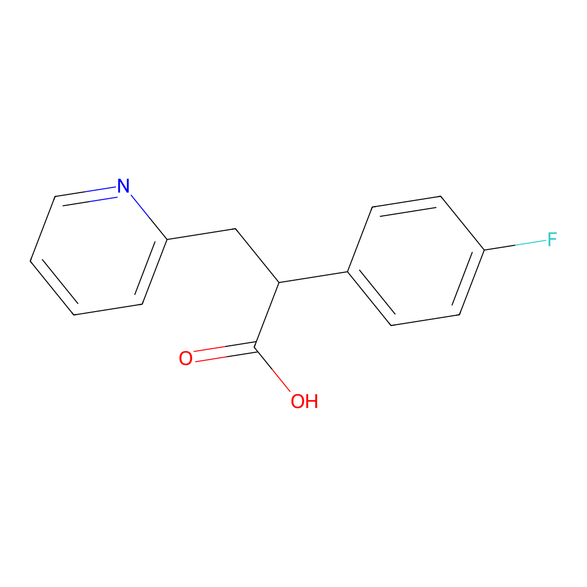 2-(4-Fluorophenyl)-3-(pyridin-2-yl)propanoic acid molecular structure, CAS 1017136-64-9