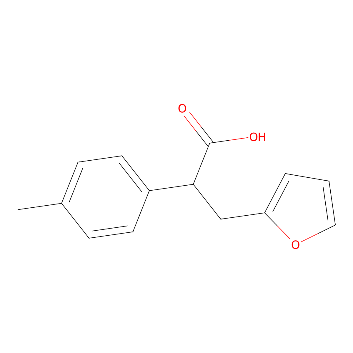 3-(Furan-2-yl)-2-(4-methylphenyl)propanoicacid molecular structure, CAS 1017137-31-3