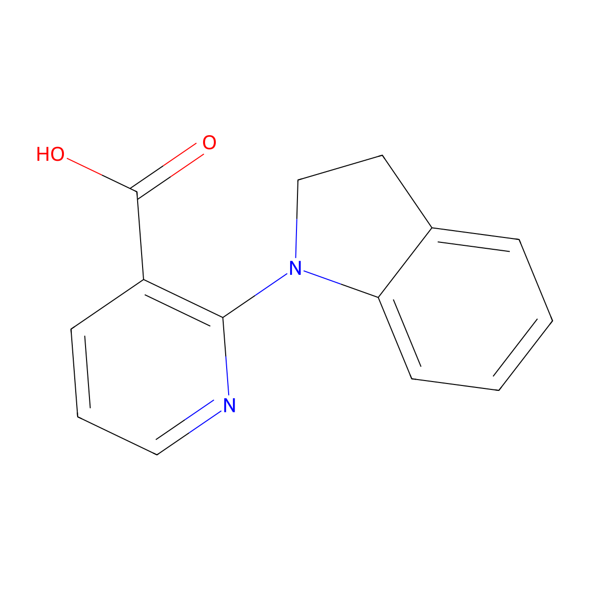 2-(Indolin-1-yl)nicotinic acid molecular structure, CAS 1017138-83-8