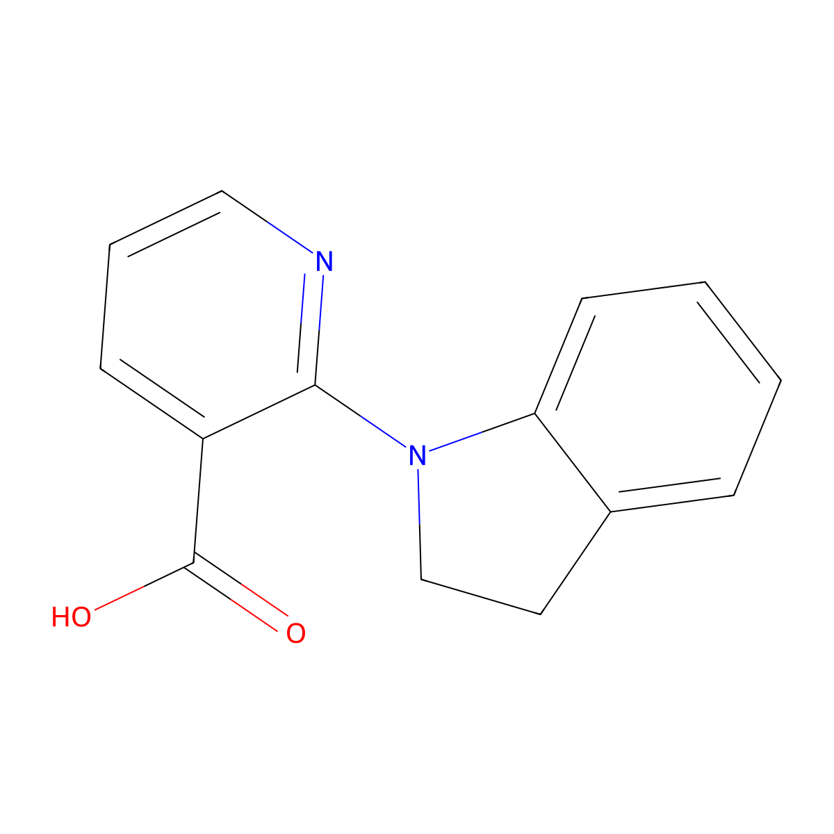 2-(Indolin-1-yl)nicotinic acid molecular structure, CAS 1017138-83-8