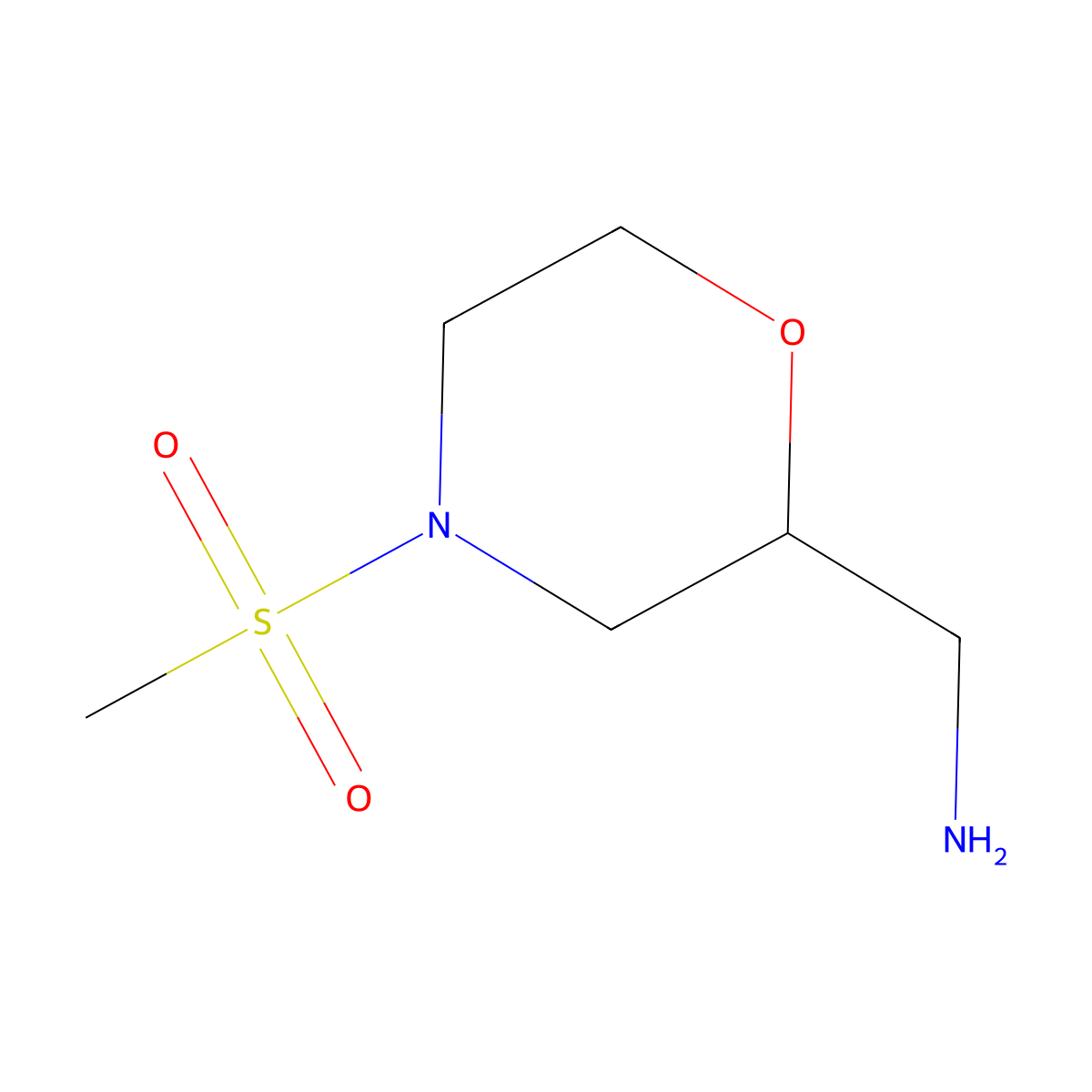 (4-(Methylsulfonyl)morpholin-2-yl)methanamine molecular structure, CAS 1017139-63-7